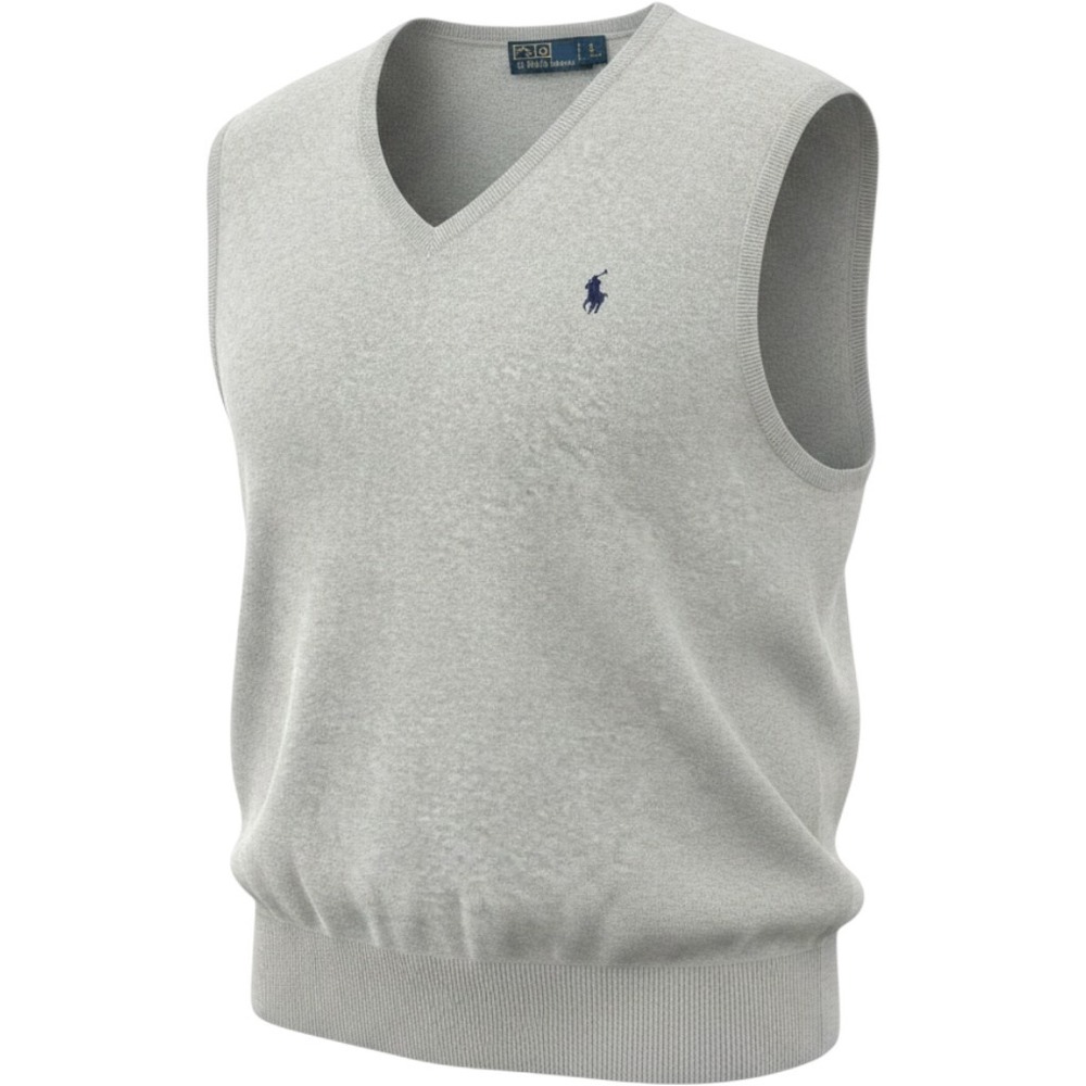 Polo Ralph Lauren Sweater Vest Mens XXL Gray Pima Cotton V-Neck Preppy Classic